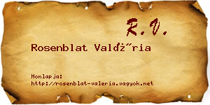Rosenblat Valéria névjegykártya